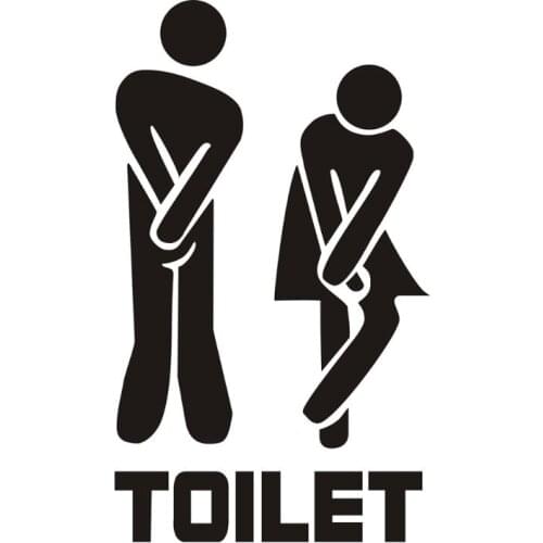 Removable Cute Man Woman Washroom Toilet WC Sign Stickers Family DIY Home Decor