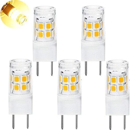 LED G8 Light Bulb, G8 GY8.6 Bi-pin Base LED, Not Dimmable T4 G8 Base Bi-pin Xenon JCD Type LED 120V (5-Pack) (G8 3W)
