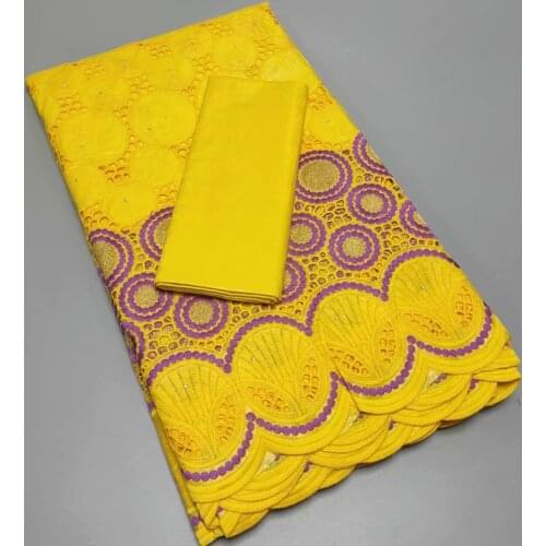 Embroidery African Bazin Fabric 2.Yards+2.5 Yards French Bazin Net Mesh Nigerian Guipure Lace fFabric With Stones For Sewing