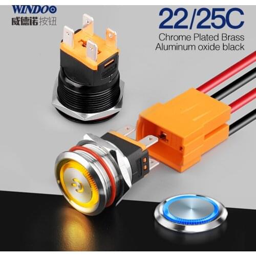 WINDOO heavy duty 12V 24V 110V 220V 15A high current waterproof IP67 high-power control momentary latching push button switch