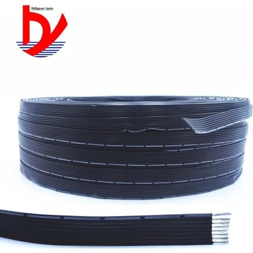 High temperature soft parallel line super soft 22AWG silicone cable 2p 4p 12p 14p Parallel line 0.3 square black electric wire