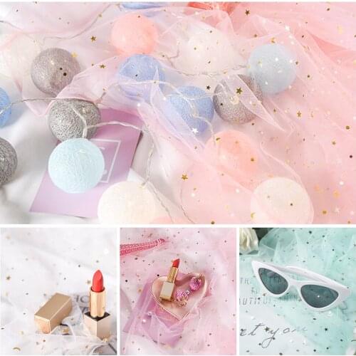 Bright Tulle Cloth Studio Photo Background Props For Product Photoshoot for Nails Earrings Bracelet Cosmetic Photograph Props