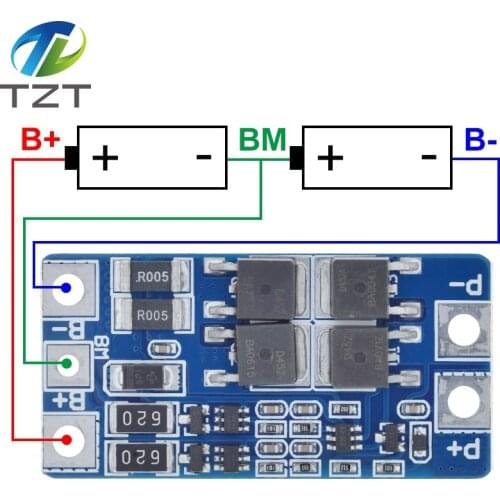 2S 10A 7.4V 18650 lithium battery protection board 8.4V balanced function/overcharged protection