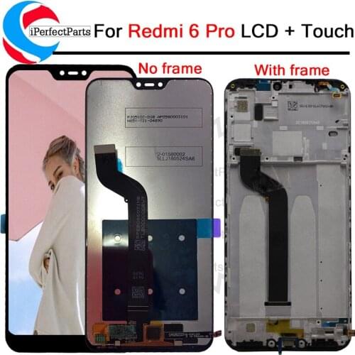 2280*1080 5.84" For Xiaomi redmi 6pro 6 pro LCD display+touch screen digitizer Assembly+frame For Xiaomi redmi note 6 pro lcd