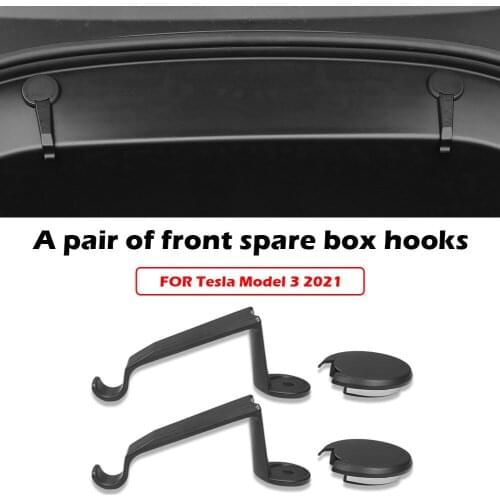 1 pair Plastic hook for Tesla Model 3 2021 Front engine room Storage hook trunk Accessories