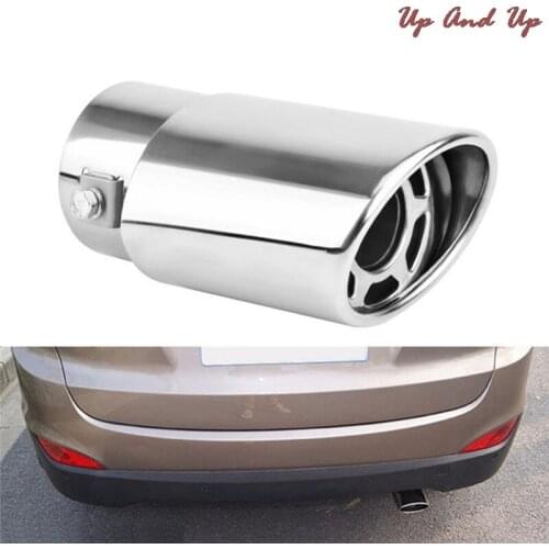 1pc Chrome Trim Modified Car Liner Pipe Stainless Steel Car Exhaust Muffler Tip Pipe Exhaust System