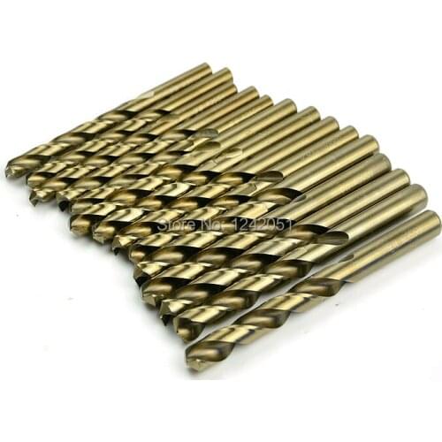 10pcs 1.5mm 0.039" HSS-Co M35 Straight Shank Twist Drill Bits For Stainless Steel