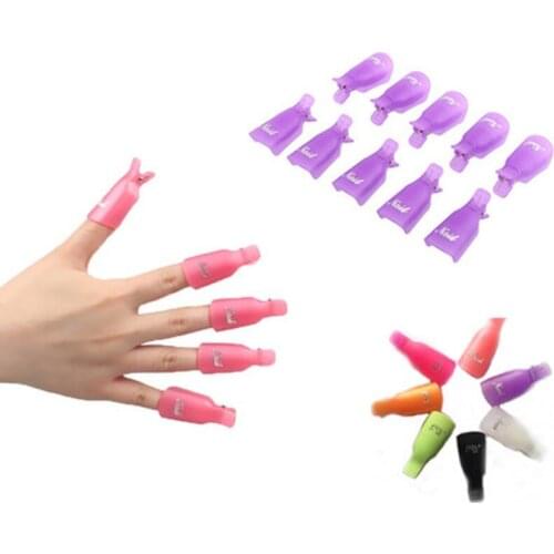 New 10PCS/Set Plastic Nail Art Soak Off Cap Clips UV Gel Polish Remover Wrap Tool Fluid For Removal Of Varnish Manicure Tools
