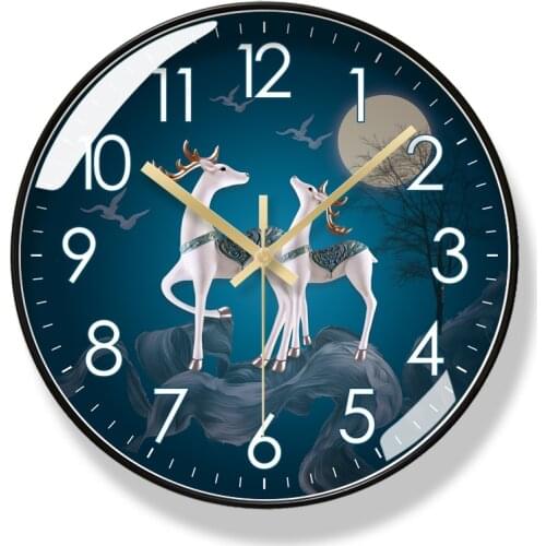 2021 Round Creative Mute Wall Clock Modern Design Silent European Style Clocks for Home Decoration Kitchen Living Room Decor