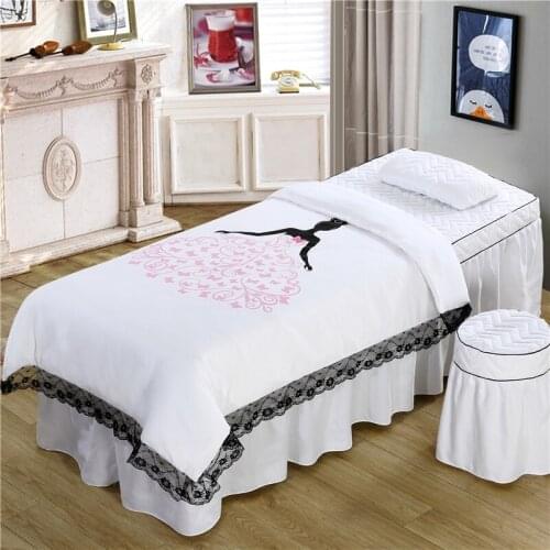 4/5/6 Pcs Bedding Sets Beauty Spa Massage Salon Lace Duvet Cover Bedspread Pillowcase Quilt/Comforter Inner Optional Stool Cover