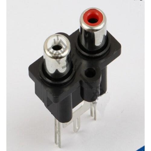 5pcs AV2-8.4-07B lotus seat AV core socket 3 feet RCA seat two holes PCB welding audio video socket