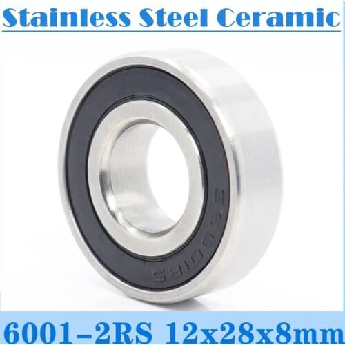 Bearings 6001 ( 1 PC ) 12*28*8 mm Bicycle Hub Wheel Hybrid 440C Stainless Steel Rings With Si3N4 Ceramic Balls Bearing S6001