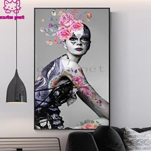 Diamond Embroidery Modern art, flower, woman 5D DIY Diamond Painting Diamond Mosaic needlework living room decor