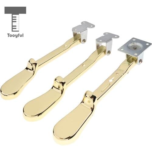 Tooyful 3 Pieces Aluminium Piano Sustain Pedal Mechanism Damper Foot Pedal Connection Switch for Upright Piano Parts