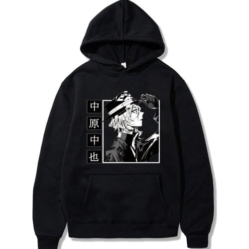 Bungo Stray Dogs Hot Anime Hoodie Pullovers Top Double Sided Long Sleeve Loose Casual Fashion Man Woman Cloth