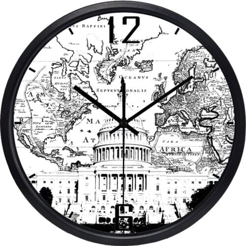 The Washington White House Map Clock Hotel Living Room Clock Tourism Memorial Photography Decoration Clock