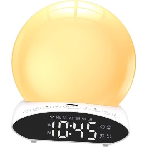 Natural Wake up Alarm Clock Night Light Reading Lamp Wind Down Bedroom Decor