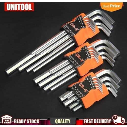 FGHGF 9PCS L Type Double-End Screwdriver Hex Wrench Set Allen Key Hexagon Flat Ball Torx Star Head Spanner Key Set Hand Tools