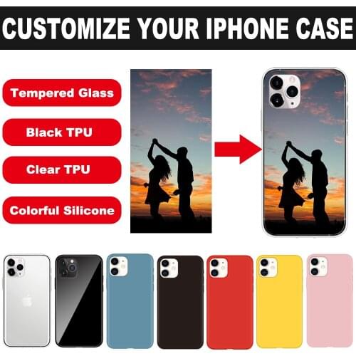 Custom Phone Case for IPhone 12 Mini 11 Pro Max SE IPhone 8 7 6 Case Customized Glass TPU Silicone Cover for IPhone X XR XS Max