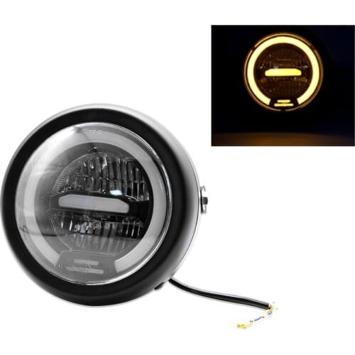1 Piece Motorcycle Round LED Headlight Clear Lens Beam Universal For Harley Chopper Bobber Cafe Racer and Custom Motorcycles etc