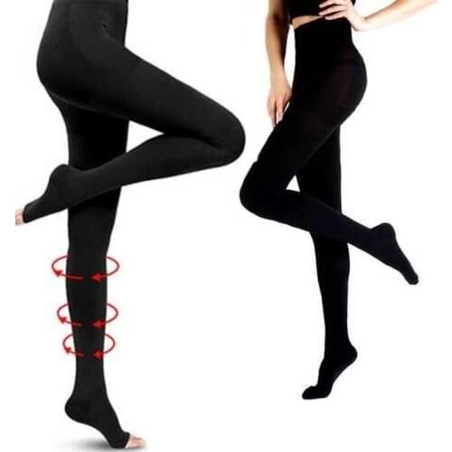 Graduated Compression Leggings Women 30-40 mmHg Footless Microfiber Leggings Tights Medical Compression Stockings Varicose Veins
