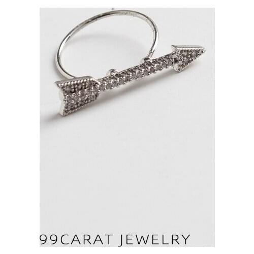 Nine nine carat European and American fashion accessories simple style retro Silver Arrow ring (OM)