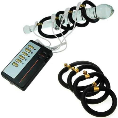 Male Electric Shock Penis Plug Cock Ring Stimulation Urethral Catheter Stretching Dilator Massager Sex Toys for Men