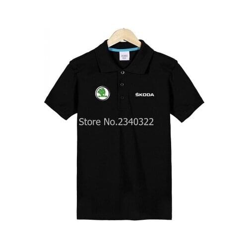 New men 's Skoda POLO shirt lapel short-sleeved car 4S shop staff loaded diy fashion polos shirts