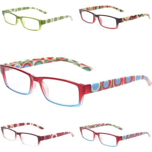 Reading Glasses 4 Pairs Fashion Ladies Readers Spring Hinge with Pattern Print Eyeglasses for Women