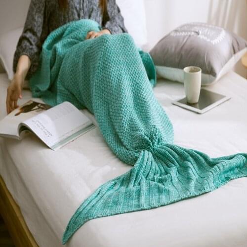 Mermaid Tail Blankets Handmade Knitted Throws bag Sleeping Wrap Kids Adult Baby crocheted bag soft Blanket throw blanket