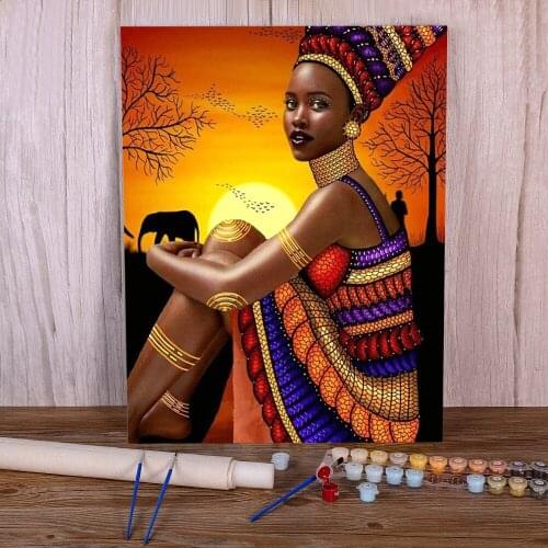 Woman Coloring By Numbers Painting Package Oil Paints 40*50 Picture By Numbers Photo Home Decoration Adults Drawing