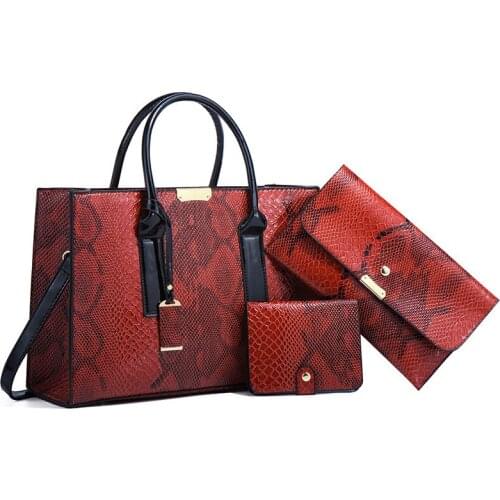 Casual Women Pu Leather Handbags High Quality 3 Pieces Set Shoulder Crossbody Bag Designer Large Capacity Tote Messenger Bag New
