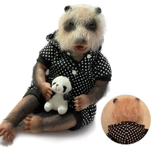 Adolly 20 Inch Realistic Reborn Baby Doll Soft Animal Simulation Silicone Vinyl Newborn Lifelike Boy Girl Toy Panda 20c008