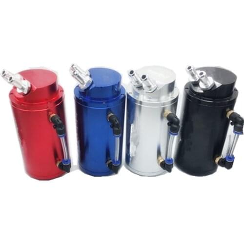 SPSLD Universal SPSLD Engine Circular Shape Oil Catch Can Oil Tank Reservoir With 2 Bigger Fittings Oil Catcher