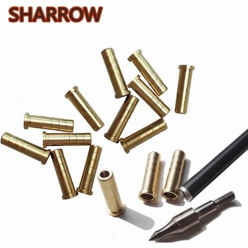 20Pcs 38Gr Archery Arrow Insert Brass Copper Connect Fit ID6.2mm Arrow Shaft For Arrow Outdoor Training Shooting Accessories