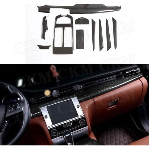 Dry Carbon Fiber Car Dashboard Gear Shift Panel Storage box Door Interior Trim Sticker Case for Maserati Quattroporte 2013-2020