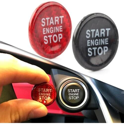Universial Carbon Fiber Ignition One Button Start Button Decoration Car Sticker For Alfa Romeo Giulia Stelvio