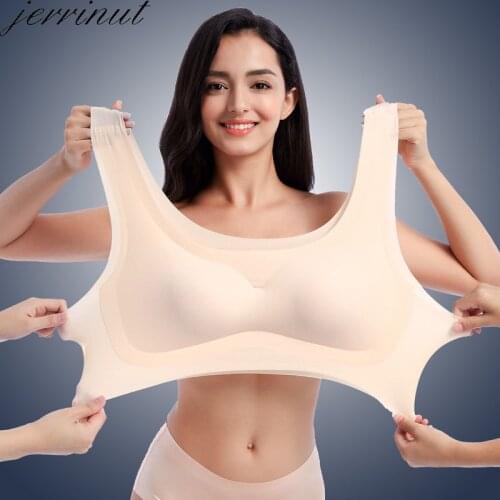 Jerrinut Seamless Plus Size Bra One Piece Push Up Underwear Womens Bra Sexy Lingeries Bralette Bra Large Size Everyday BH