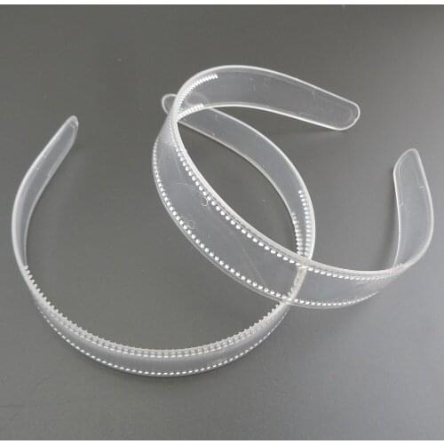 10PCS 2.5cm Clear Plastic Headbands with Teeth Plain Transparent Hairbands for DIY Women Hair Accessories Raw Hair Hoops