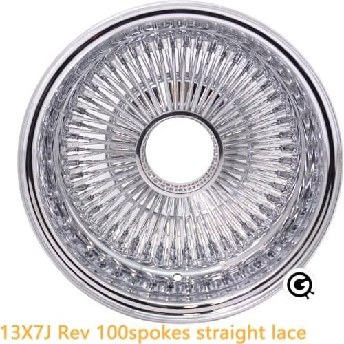 13inch 13X7J Reverse 100 spokes straight lace all chrome all PCD adaptable