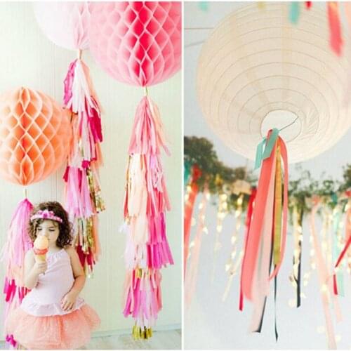 14 Inch 35cm 30pcs/Lot Paper Tassels Garland Party Wedding Supplies Lembrancinha De Casamento Minions Party Supplies