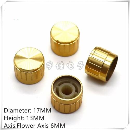 5 Pieces 17×13MM Gold Aluminum Alloy Knob Cap Is Suitable For Flowers Shaft 6MM Potentiometer Knob Cap