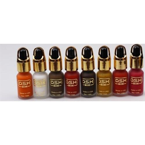 5Pcs Mix Color Import Permanent Makeup MicroPigment Cosmetic Manual Tattoo Ink Paint 10ML/Bottle For 3D Eyebrow Eyeliner Lip