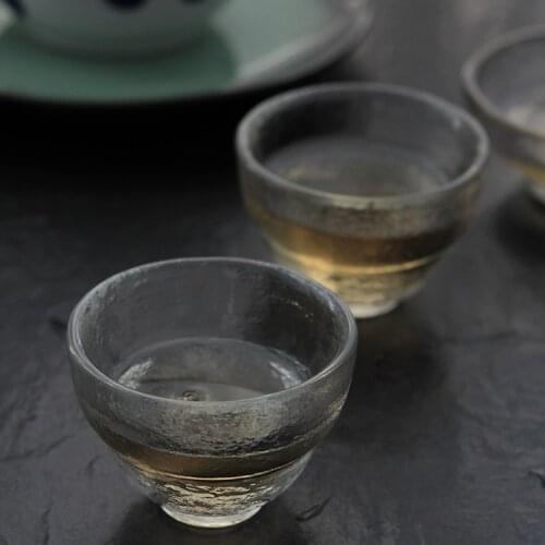 5pcs Heat-resistant glass tea cup smelling cup hammer pattern glass tea cup high-end new hammer pattern cup