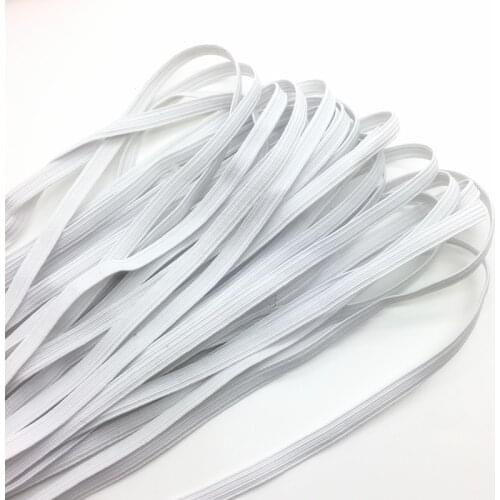 5yards/lot 1/4" 6mm White Elastic ribbon Multirole Thickening Satin Elastic Band Trim Sewing Spandex Lace Trim