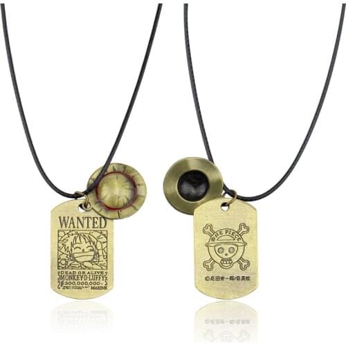Anime Necklace Cartoon Luffy Zoro Sanji Nami Pendant Neck Lace Chain Friendship Jewelry Unisex Accessories