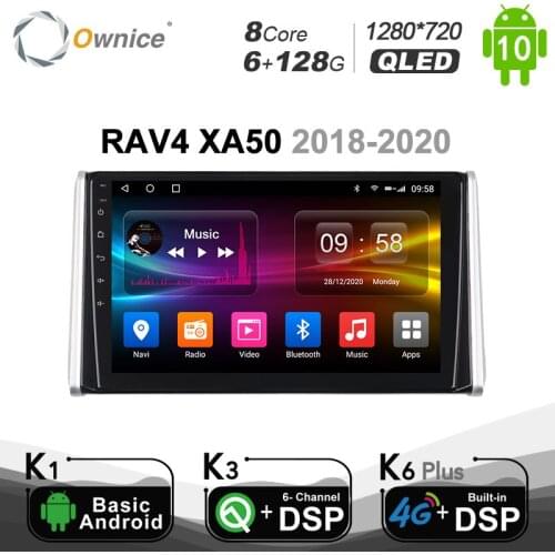 Carplay 10.1" Android 10.0 Car Multimedia Video Player For Toyota RAV4 XA50 2018 - 2020 6G+128G 4G LTE Navigation GPS Stereo IPS