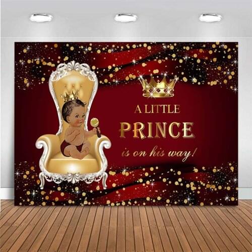 Baby Shower Backdrop Newborn Baby Birthday A Little Prince is on his way Photography Backdrop Photo Background For Photo Studio