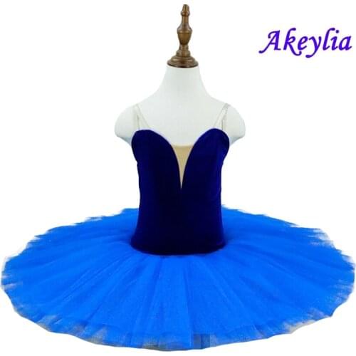 Velvet bodice ballet tutu royal blue dress pre-professional dance costumes stage ballet tutu skirts pink sky blue white 18044H
