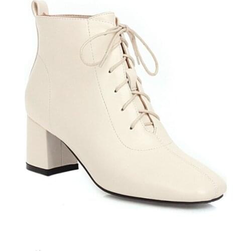 Big Size Square boots boots women shoes ankle boots for women ladies boots shoes woman winter